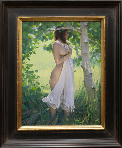 Shady Aspen Grove Original Oil Painting