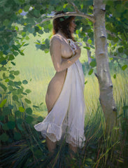Shady Aspen Grove Original Oil Painting